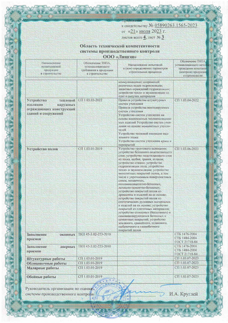 Сертификат соответствия изоляционные и кровельные покрытия